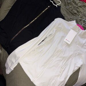White and Black Zip-Up Jackets